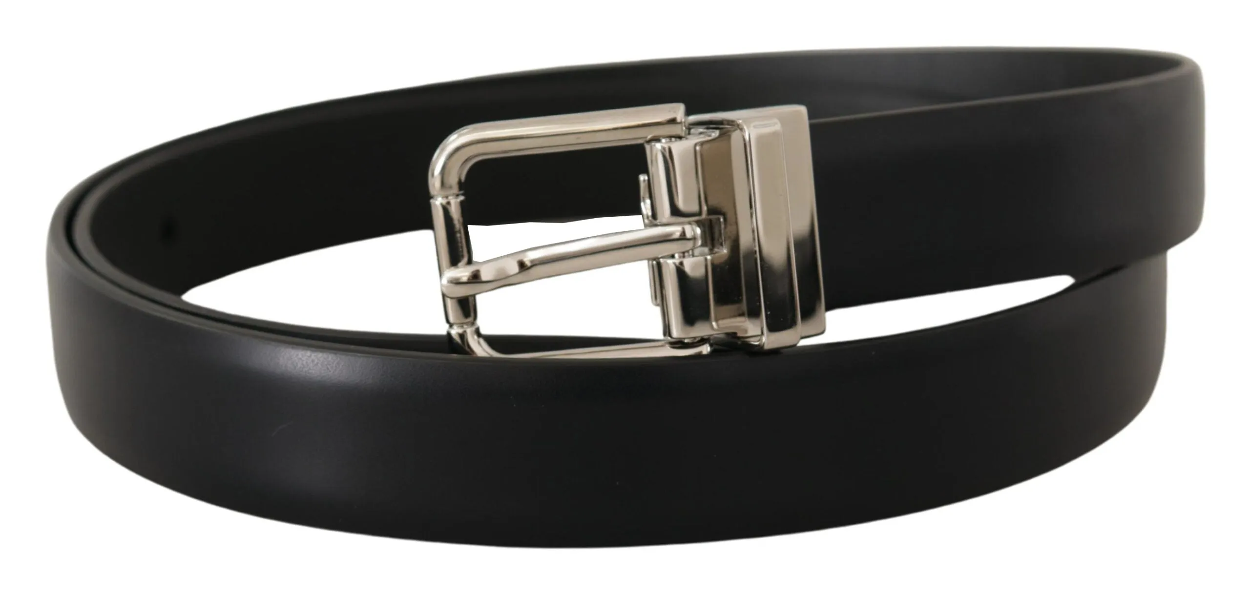 Elegant Black Leather Belt with Metal Buckle sold by Louxly product image thumbnail 2