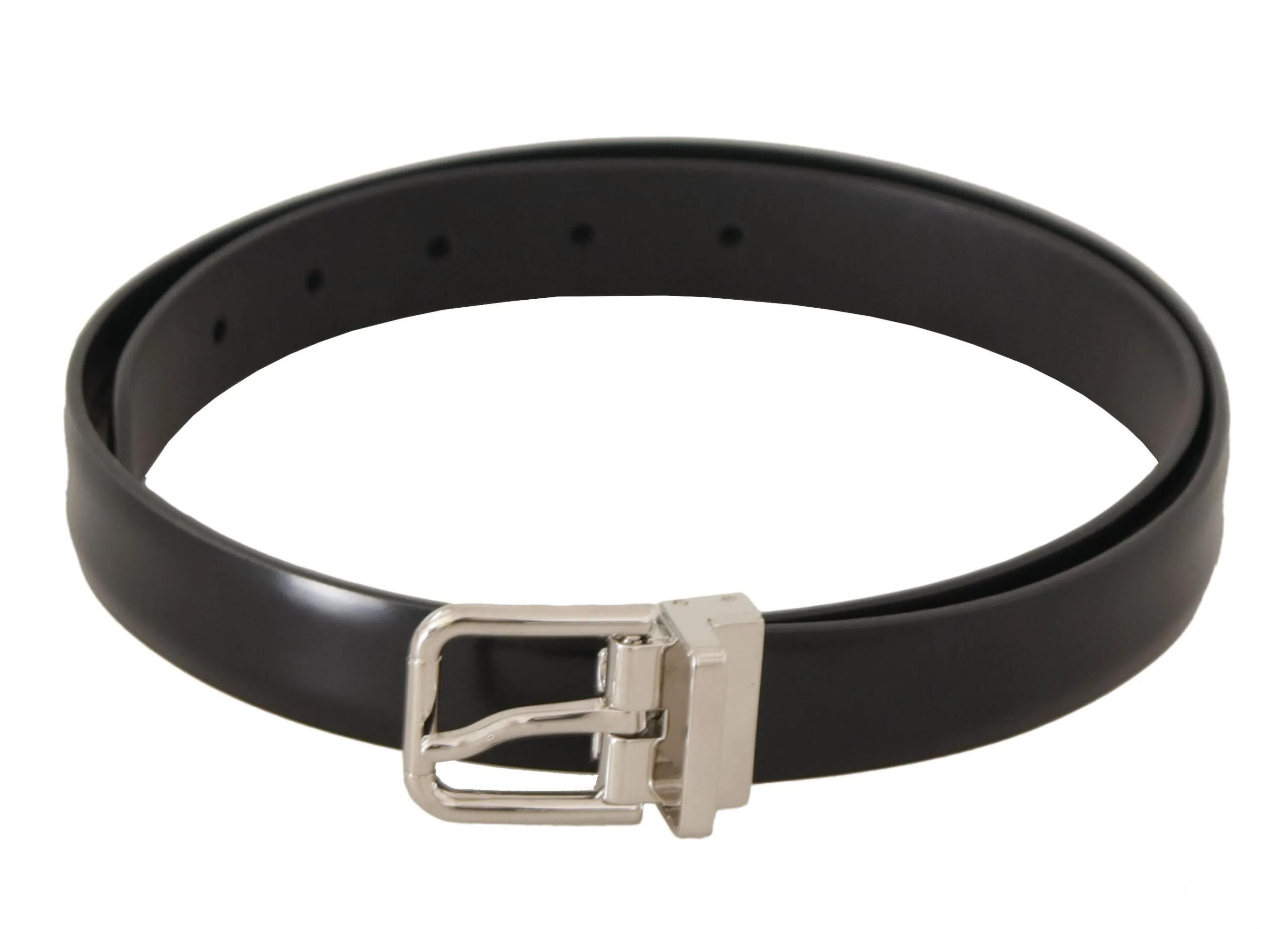 Elegant Black Leather Belt with Metal Buckle sold by Louxly