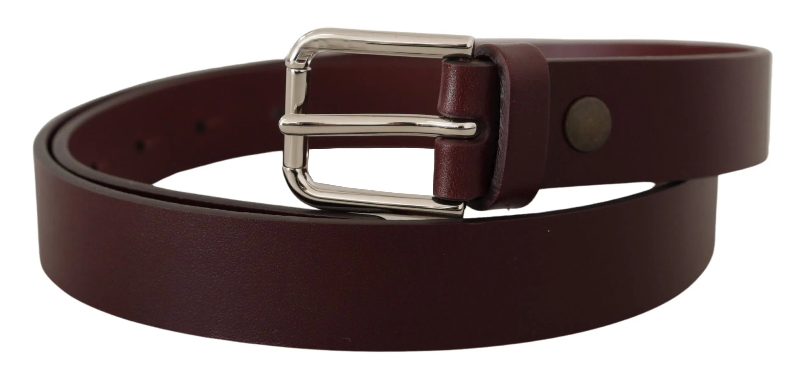Maroon Luxe Leather Belt with Metal Buckle sold by Louxly product image thumbnail 2