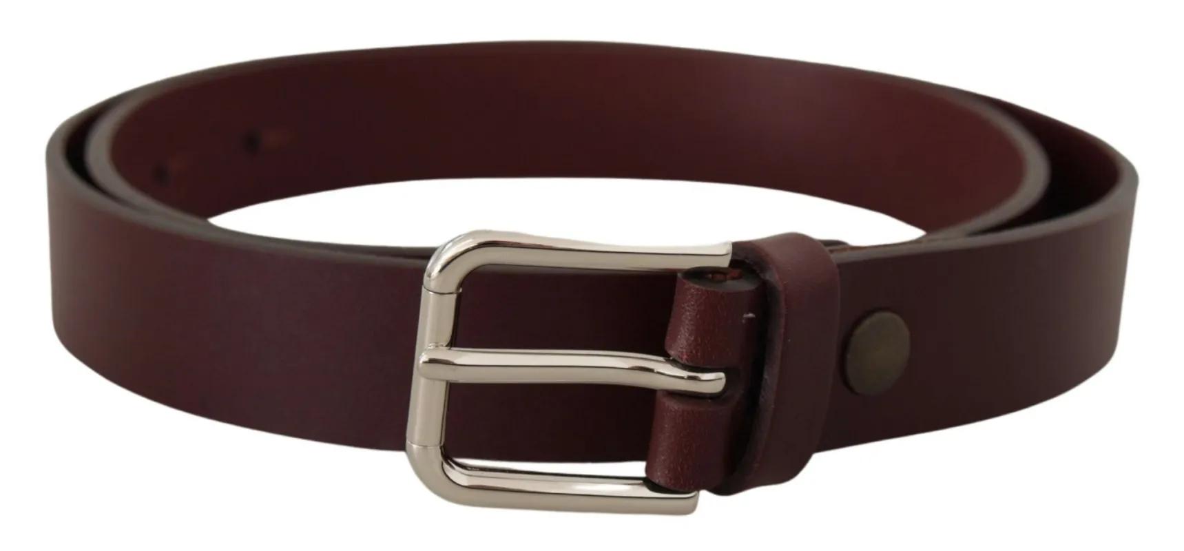 Maroon Luxe Leather Belt with Metal Buckle sold by Louxly
