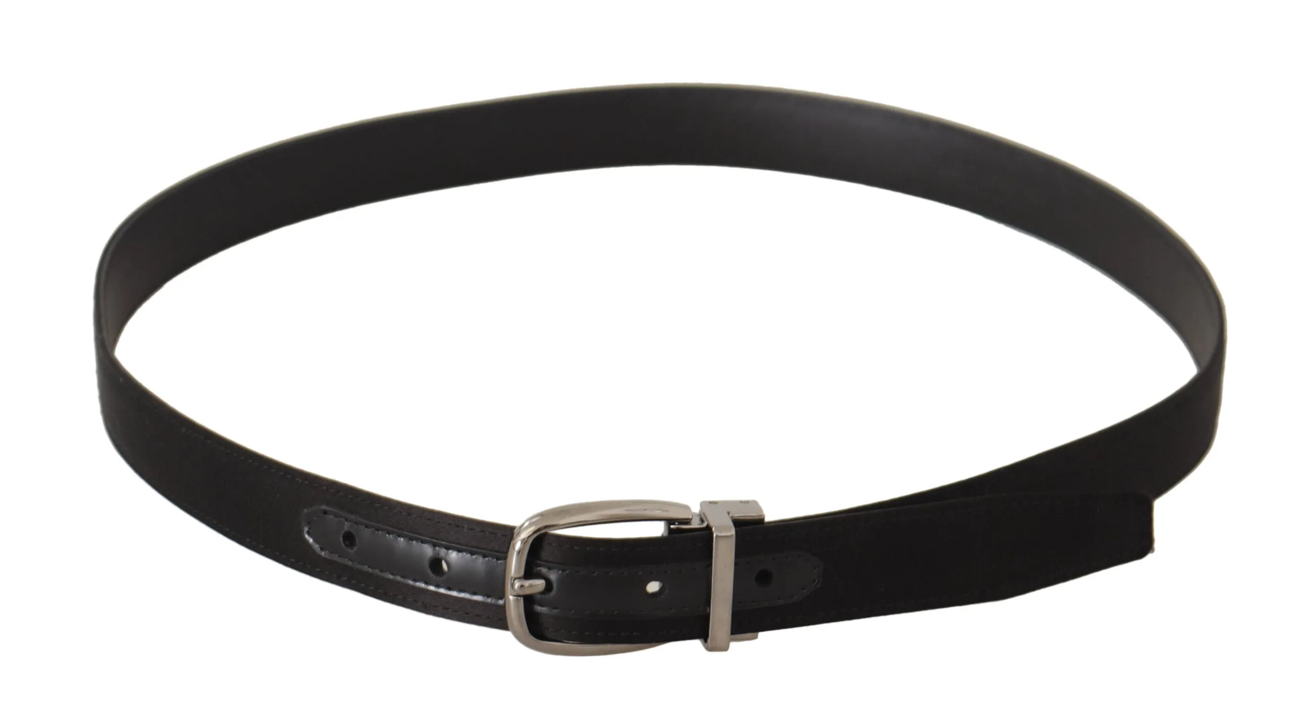 Elegant Silk Leather Belt with Logo Buckle sold by Louxly product image thumbnail 3