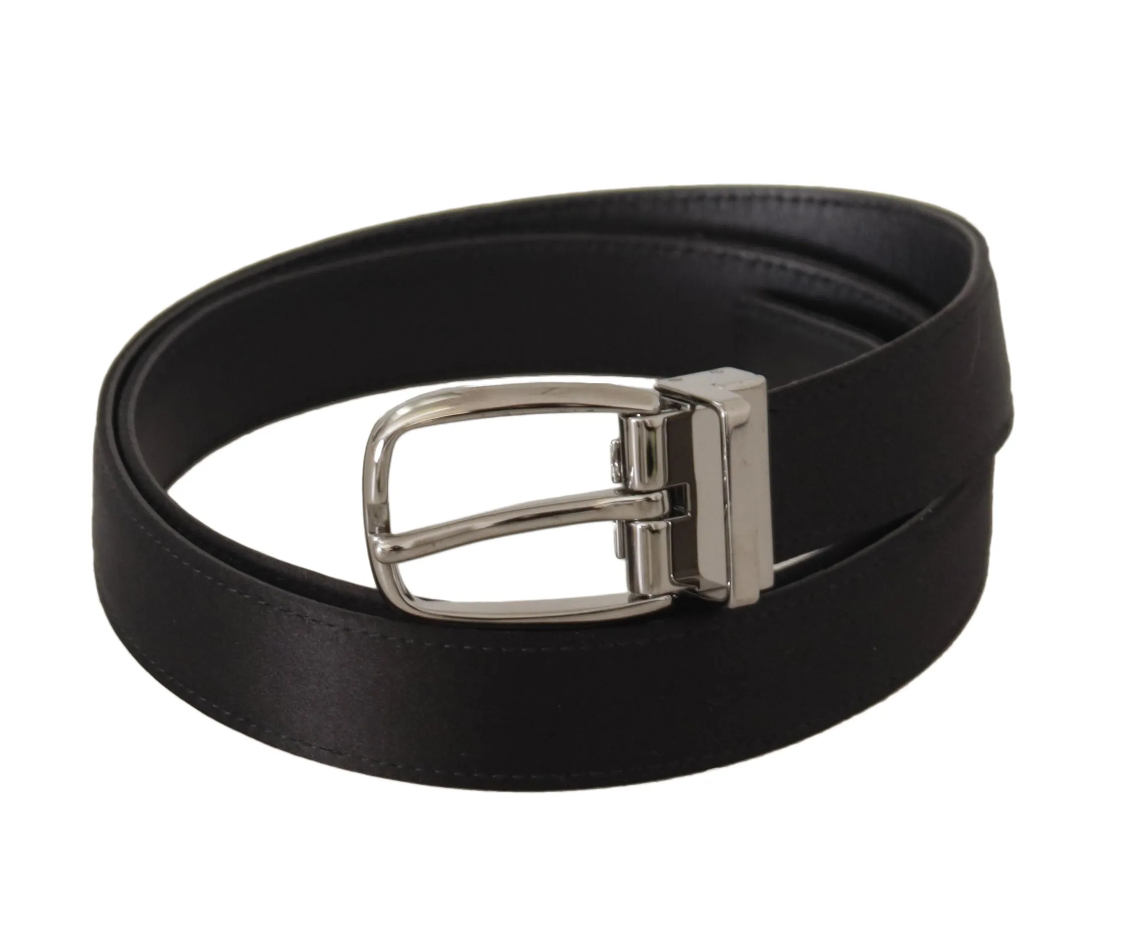 Elegant Silk Leather Belt with Logo Buckle sold by Louxly product image thumbnail 2