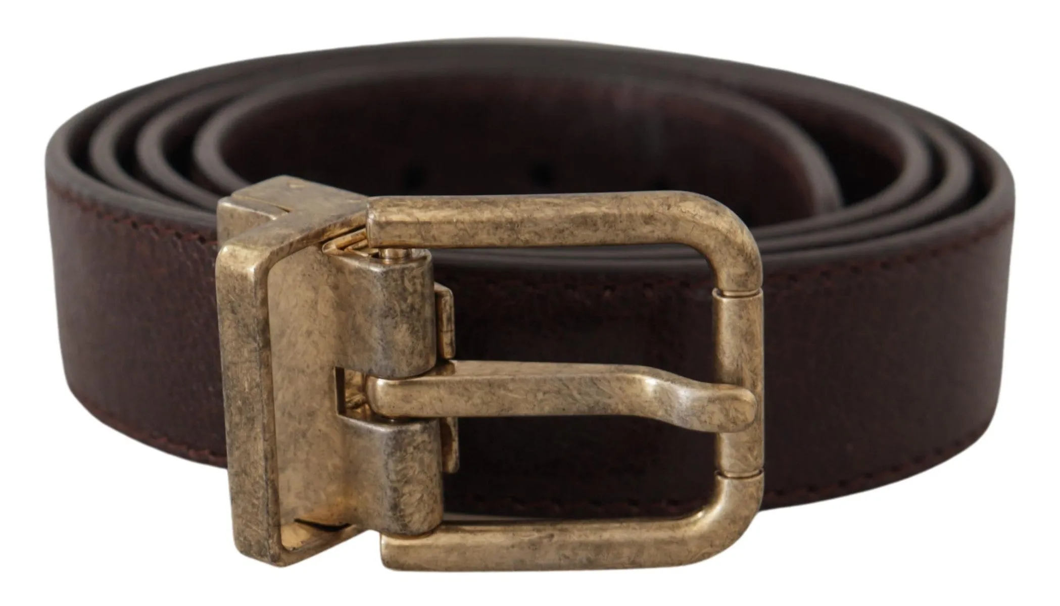Elegant Leather Belt with Engraved Buckle sold by Louxly