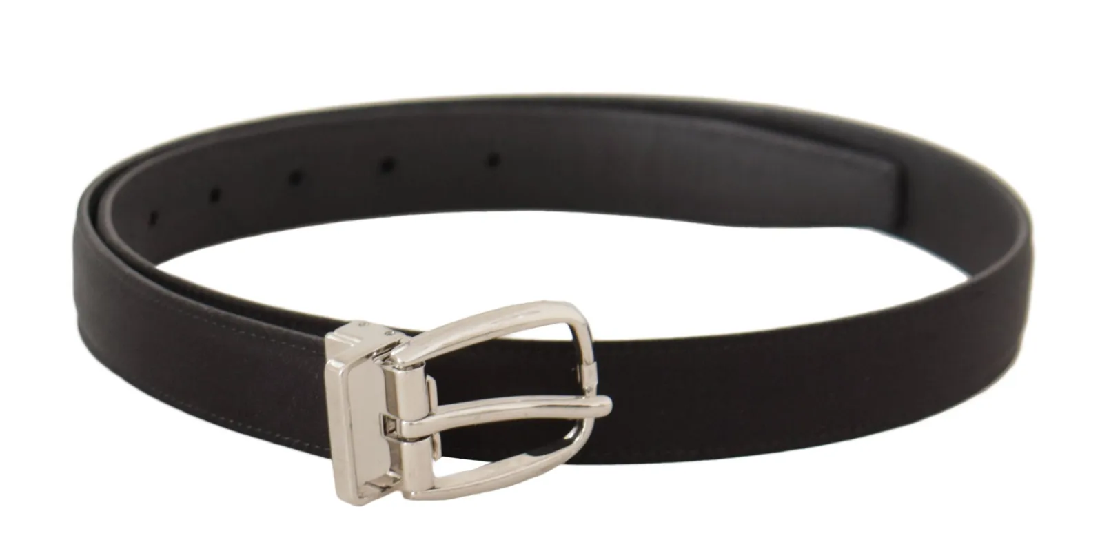 Elegant Black Leather-Canvas Designer Belt sold by Louxly