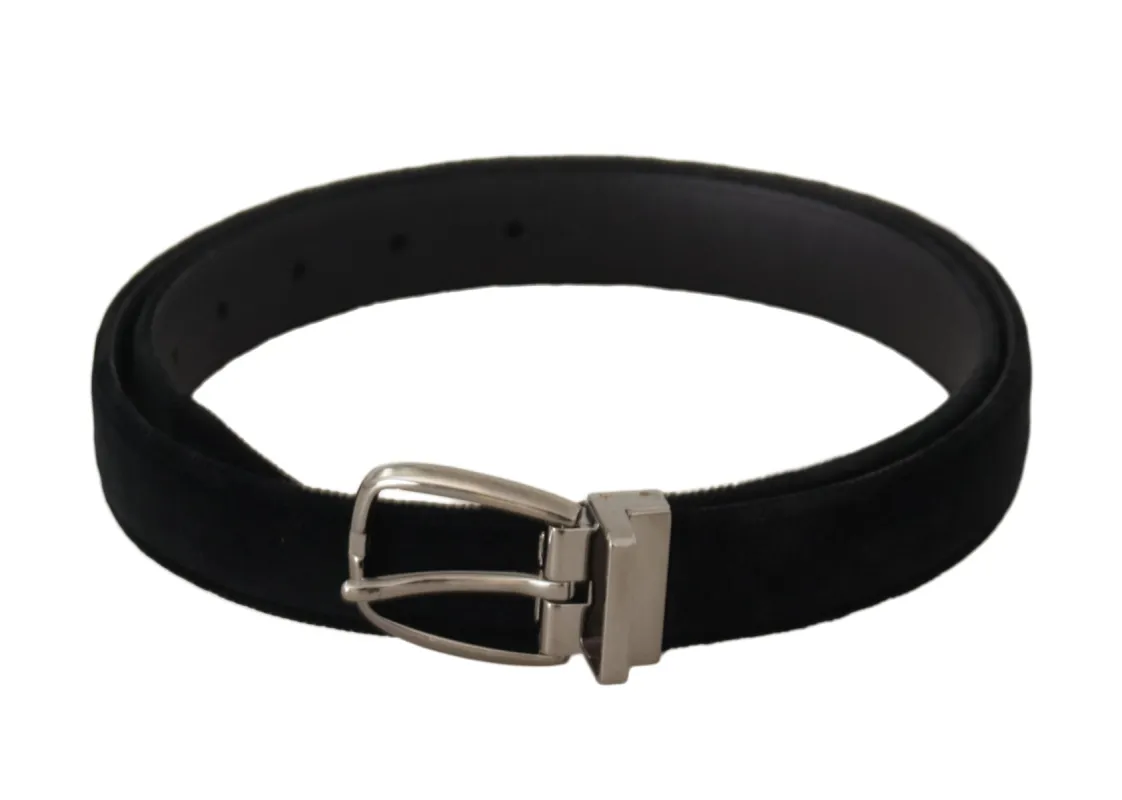 Elegant Black Velvet Engraved Buckle Belt sold by Louxly