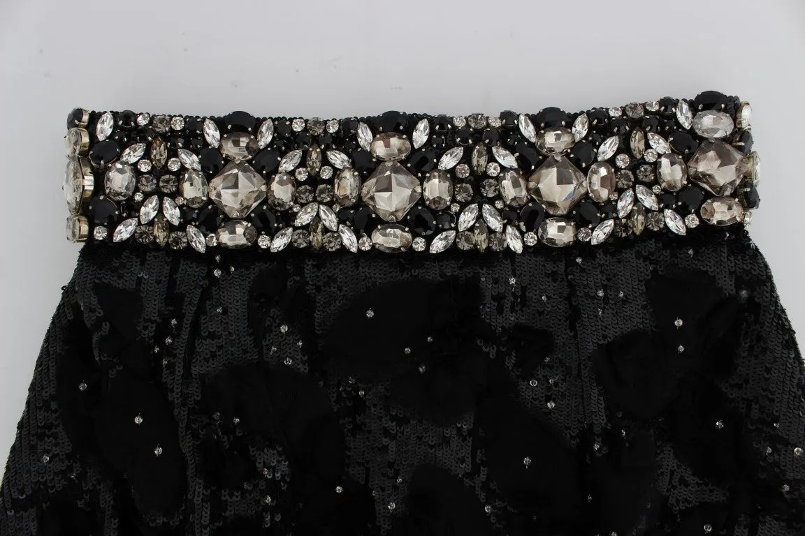 Crystal Sequined Silk High Waist Shorts sold by Louxly product image thumbnail 5