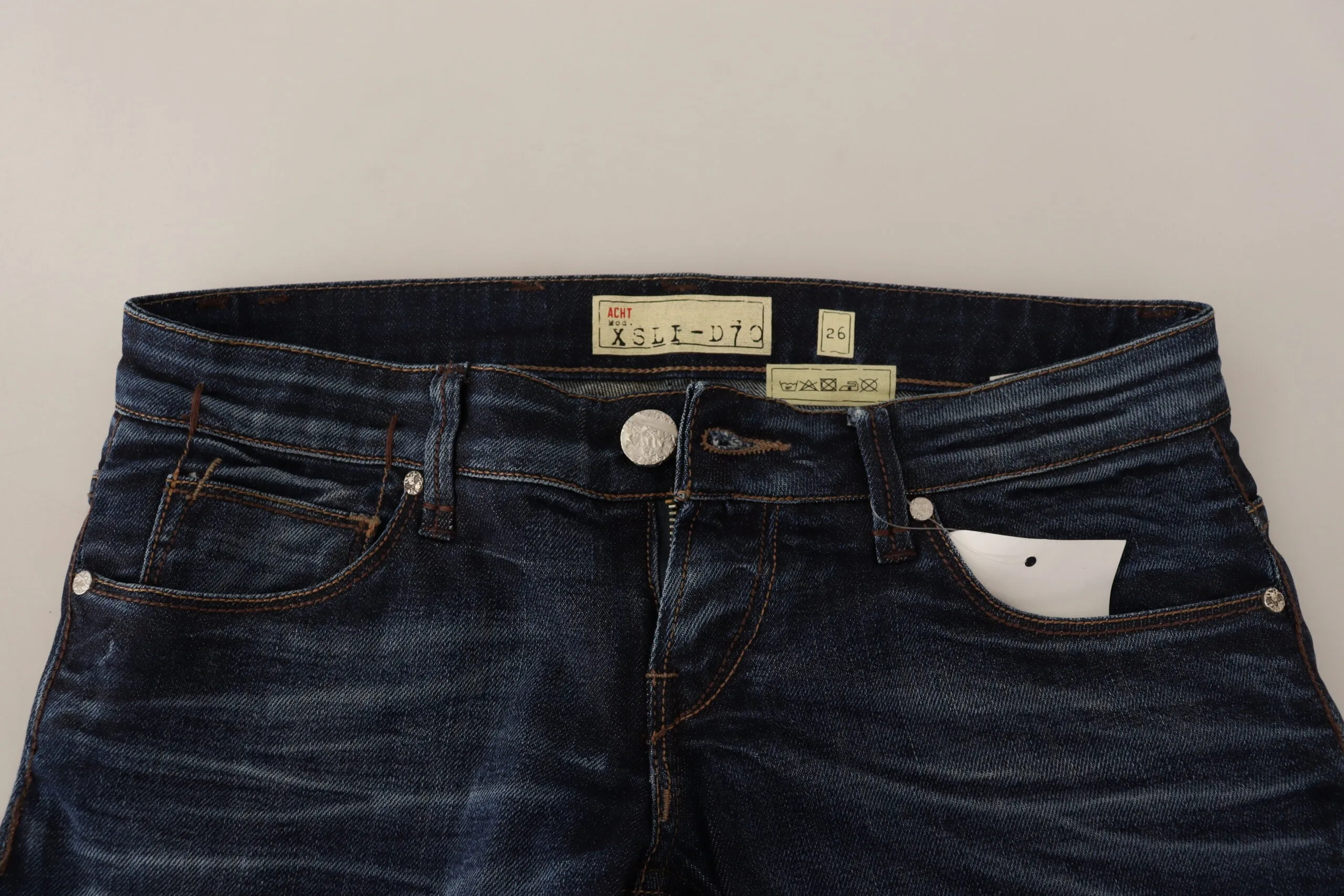 Chic Slim Fit Blue Washed Jeans sold by Louxly product image thumbnail 4