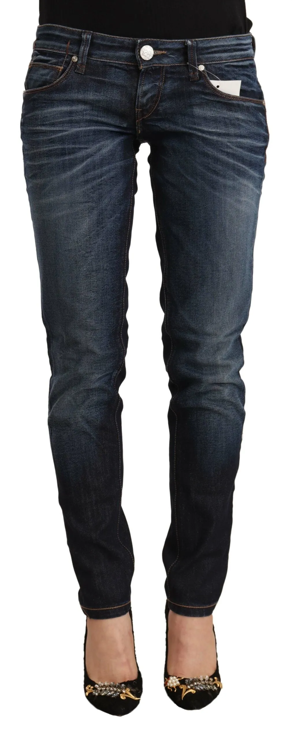 Chic Slim Fit Blue Washed Jeans sold by Louxly