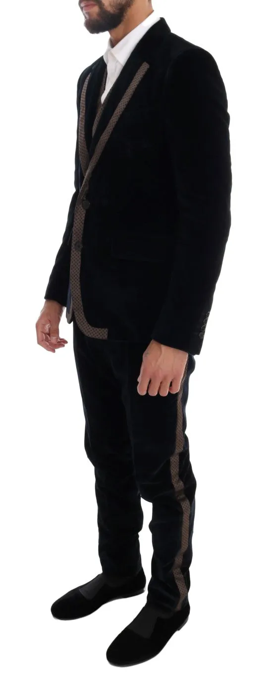 Elegant Blue Three-Piece Slim Fit Suit sold by Louxly product image thumbnail 2