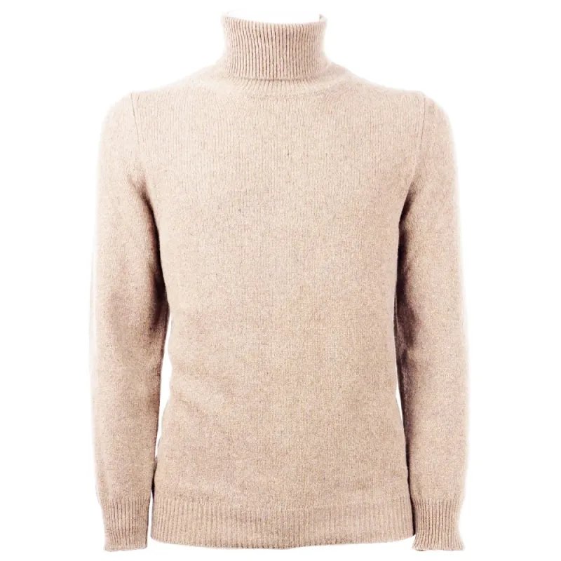 Elegant Beige Cashmere Turtleneck Sweater sold by Louxly