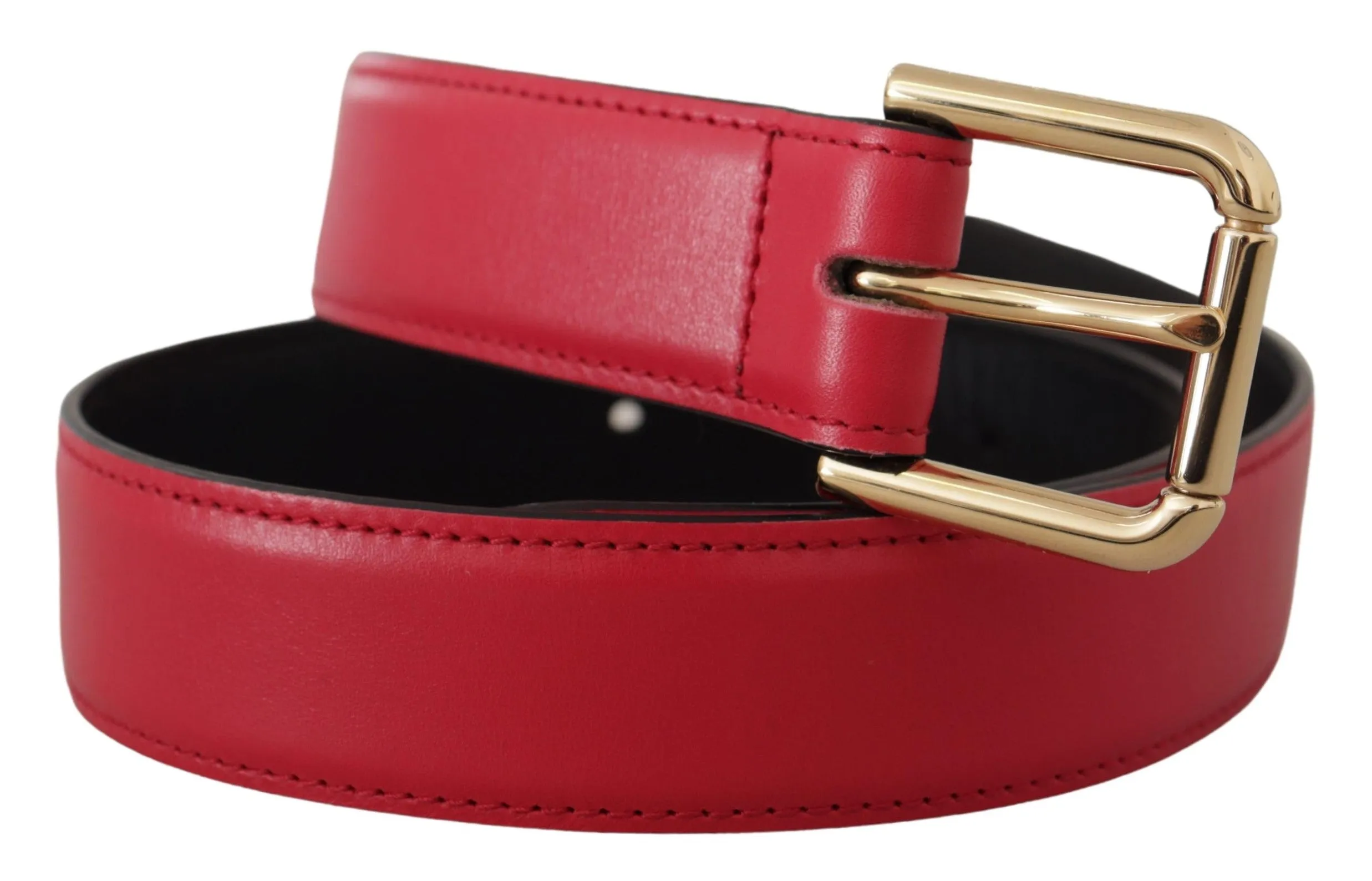 Elegant Red Leather Belt with Gold-Tone Buckle sold by Louxly product image thumbnail 2