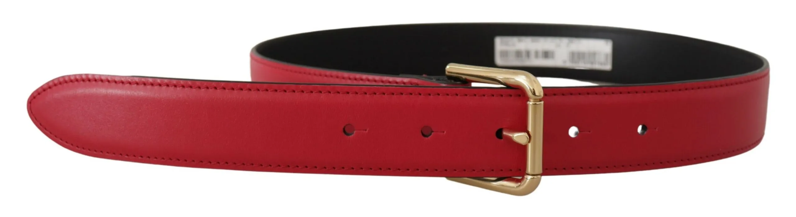 Elegant Red Leather Belt with Gold-Tone Buckle sold by Louxly product image thumbnail 3