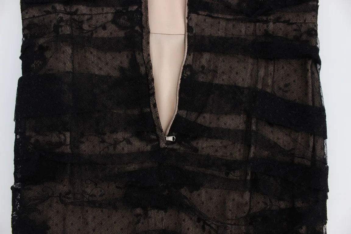 Elegant Black Floral Bodycon Maxi Dress sold by Louxly product image thumbnail 5