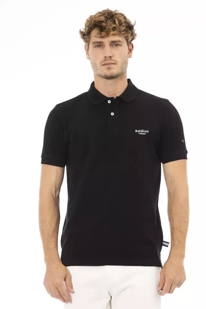 Black Cotton Men Polo Shirt sold by Louxly