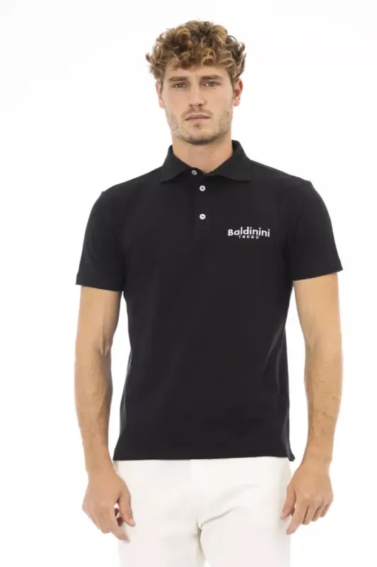 Black Cotton Men Polo Shirt sold by Louxly