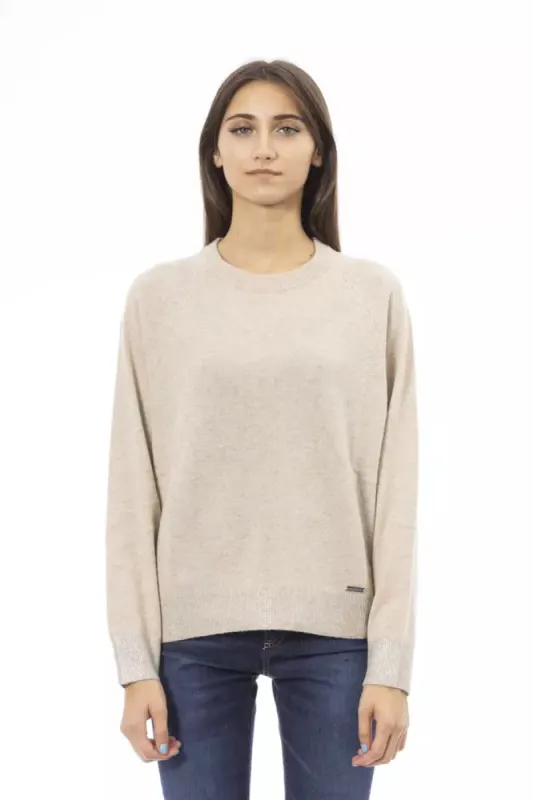 Beige Cashmere Women Sweater sold by Louxly