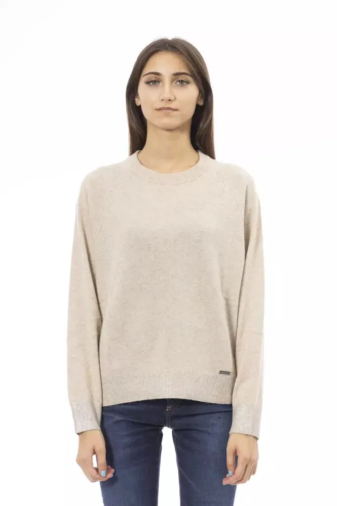 Beige Cashmere Women Sweater sold by Louxly