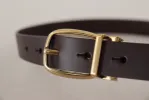 Elegant Dark Brown Leather Belt sold by Louxly