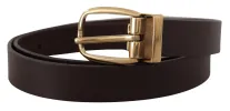 Elegant Dark Brown Leather Belt sold by Louxly