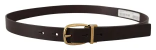 Elegant Dark Brown Leather Belt sold by Louxly