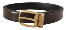 Elegant Dark Brown Leather Belt sold by Louxly