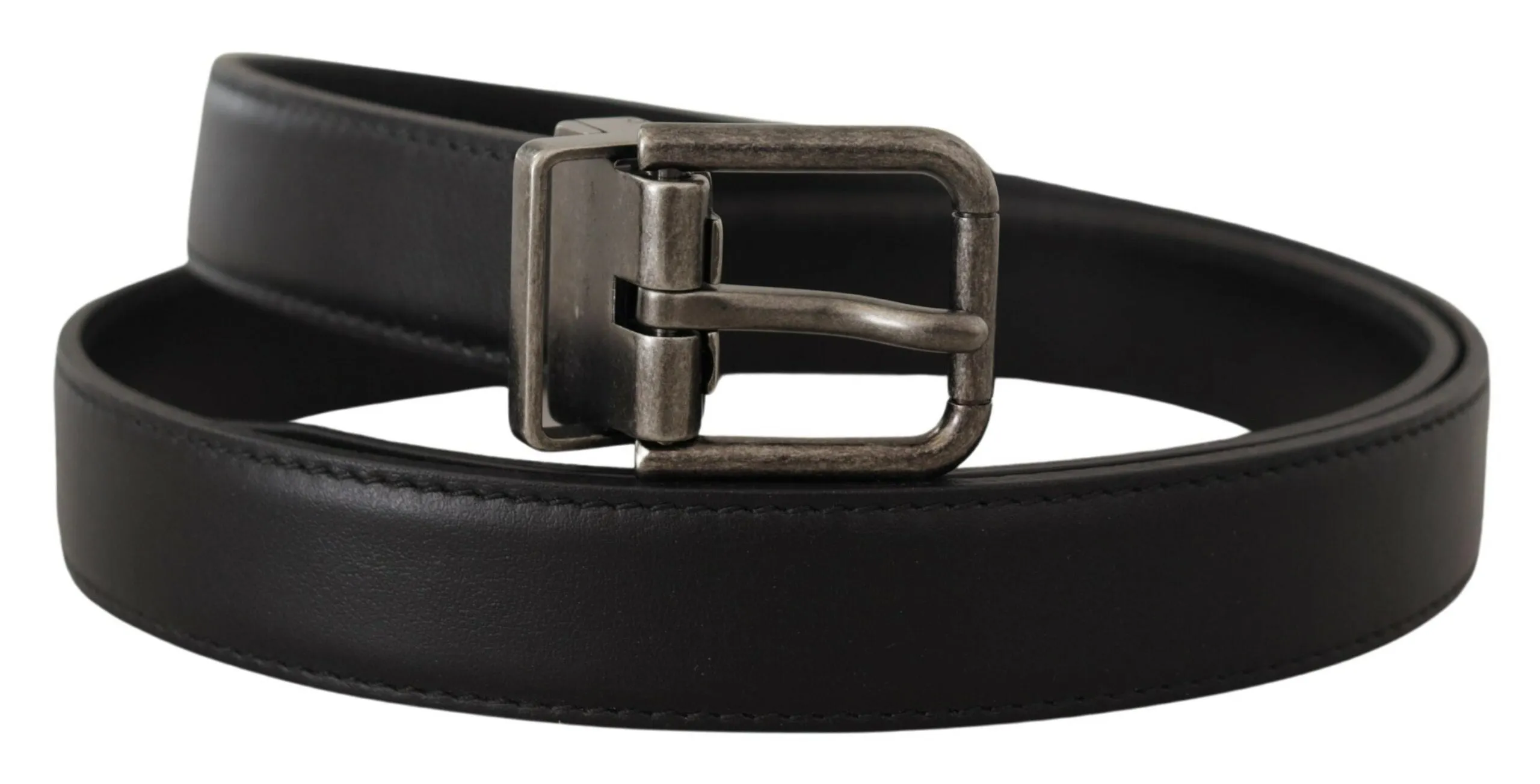 Elegant Black Leather Belt with Metal Buckle sold by Louxly product image thumbnail 2