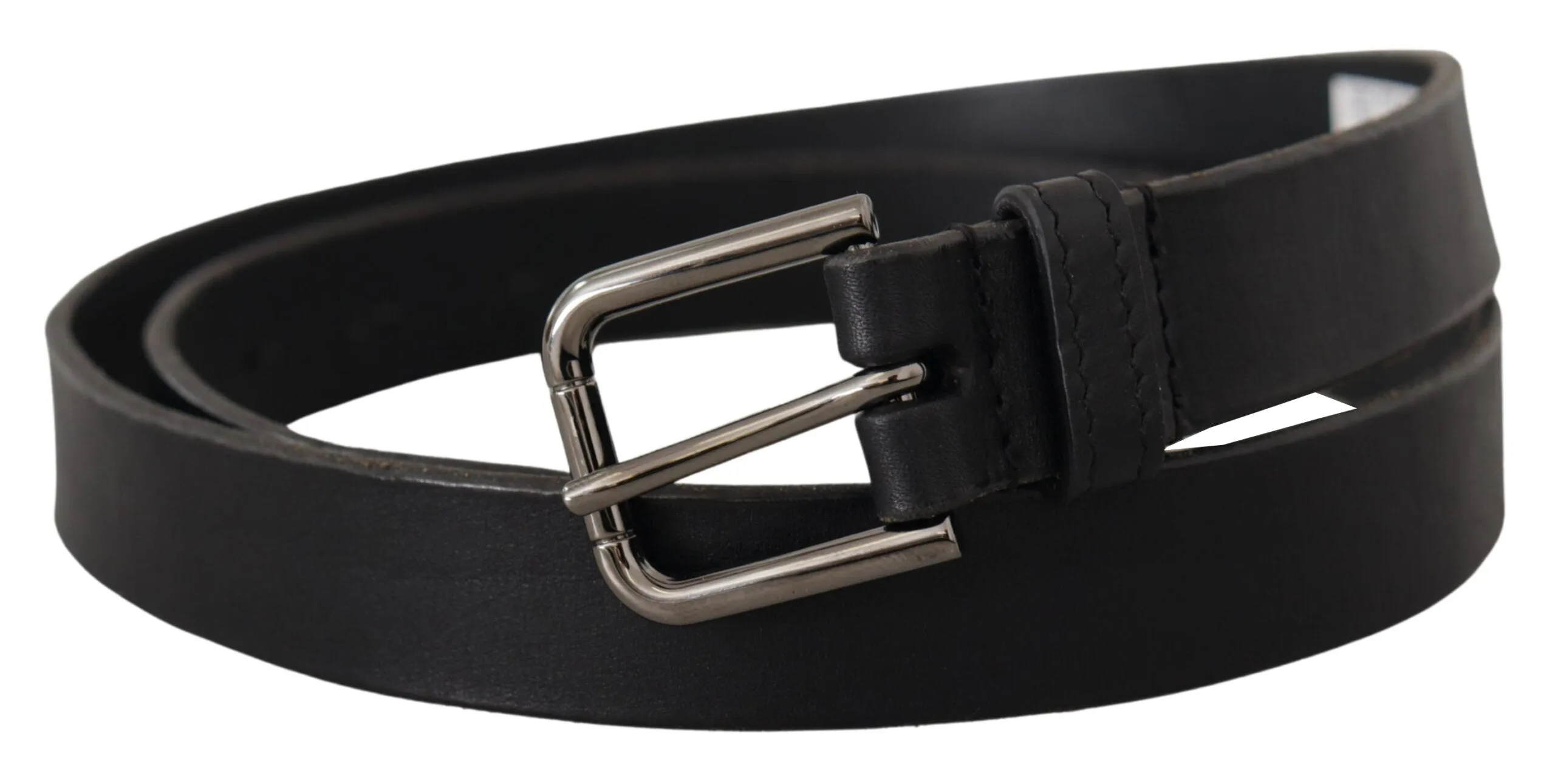 Elegant Black Leather Belt with Metal Buckle sold by Louxly product image thumbnail 2