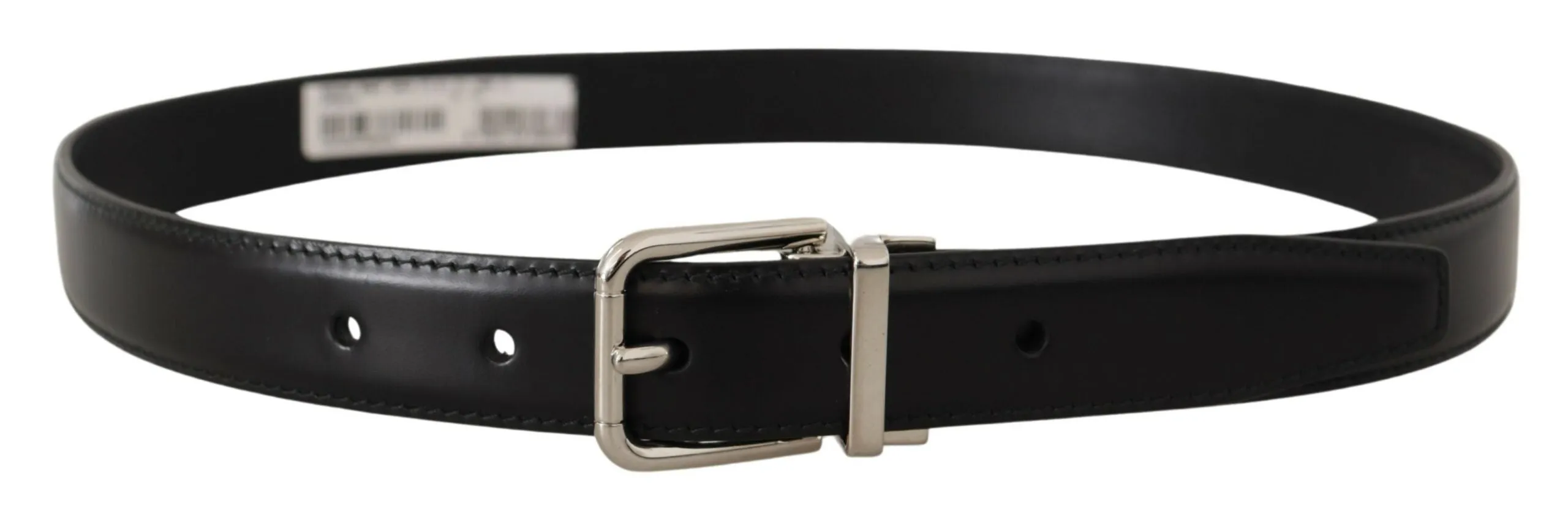 Sleek Black Leather Belt with Metal Buckle sold by Louxly product image thumbnail 4