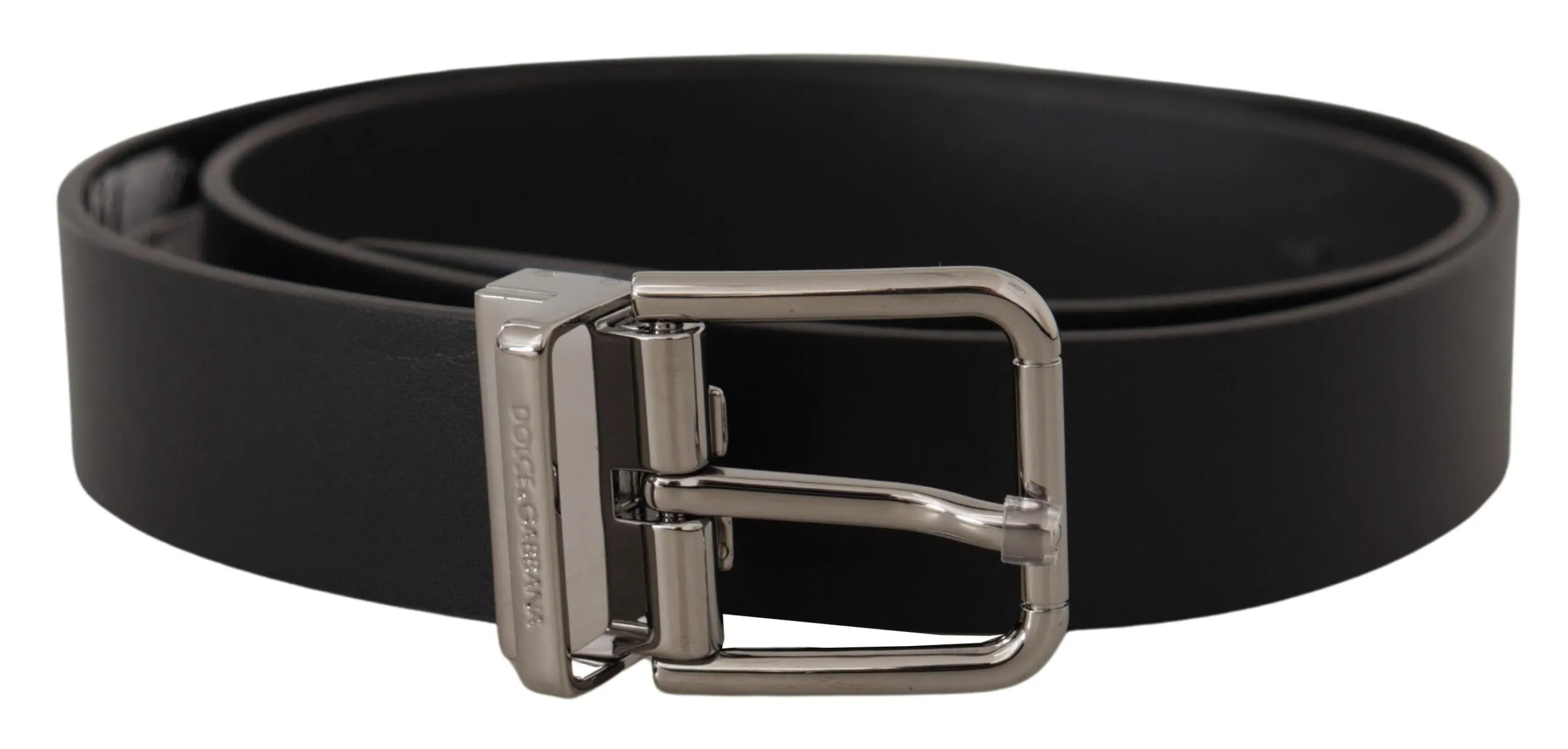 Sleek Black Leather Belt with Metal Buckle sold by Louxly product image thumbnail 2