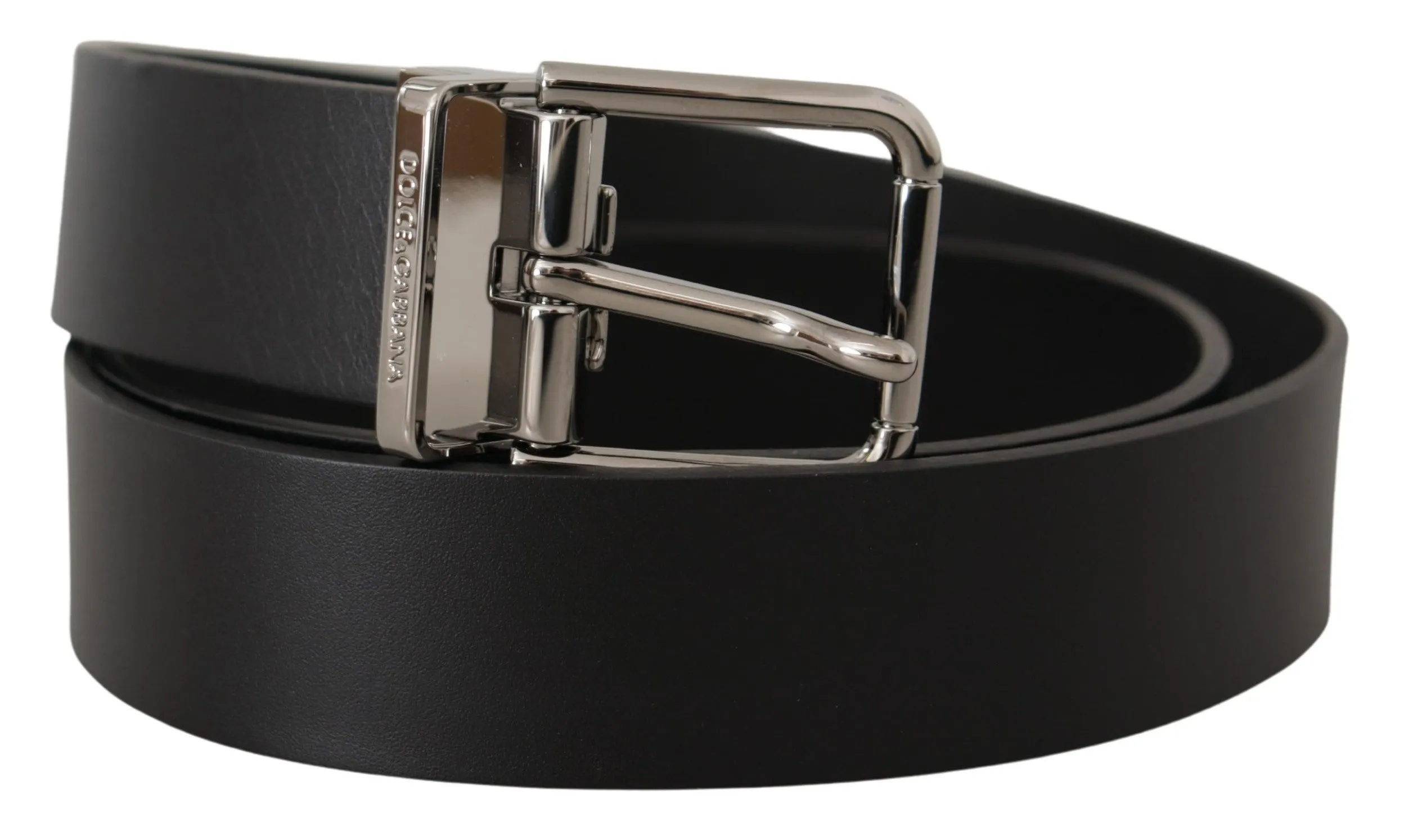 Elegant Black Leather Belt with Metal Buckle sold by Louxly product image thumbnail 2