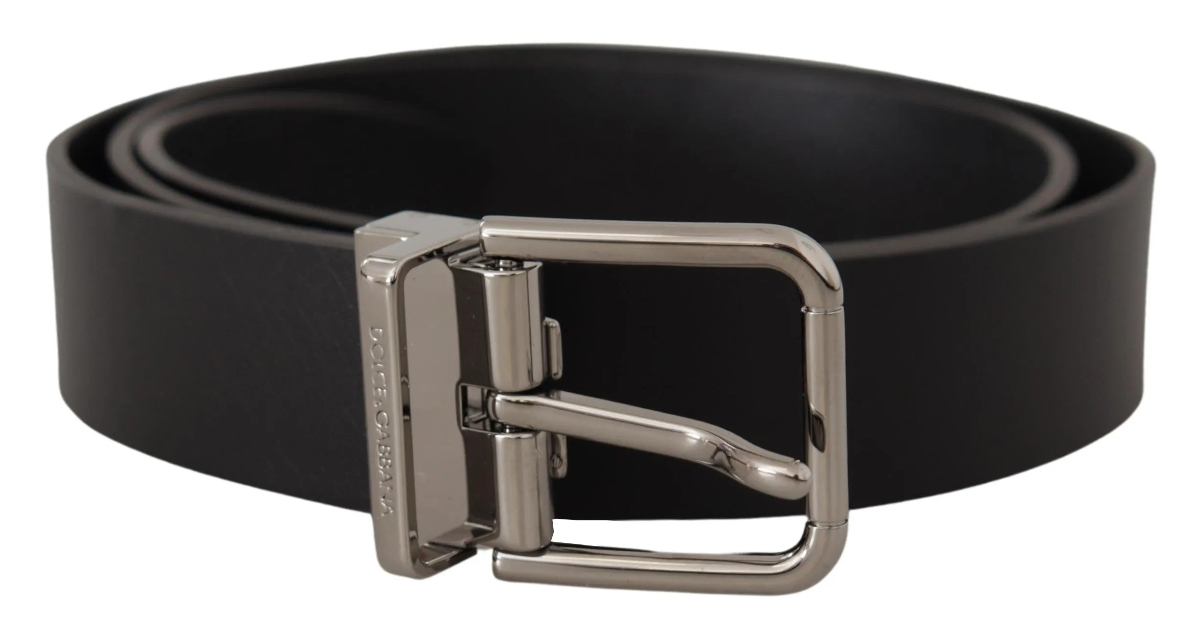 Elegant Black Leather Belt with Metal Buckle sold by Louxly
