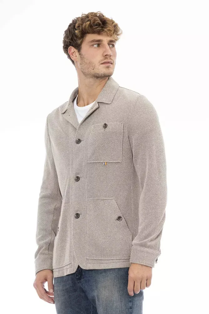 Beige Cotton Blend Chic Jacket for Men sold by Louxly product image thumbnail 2