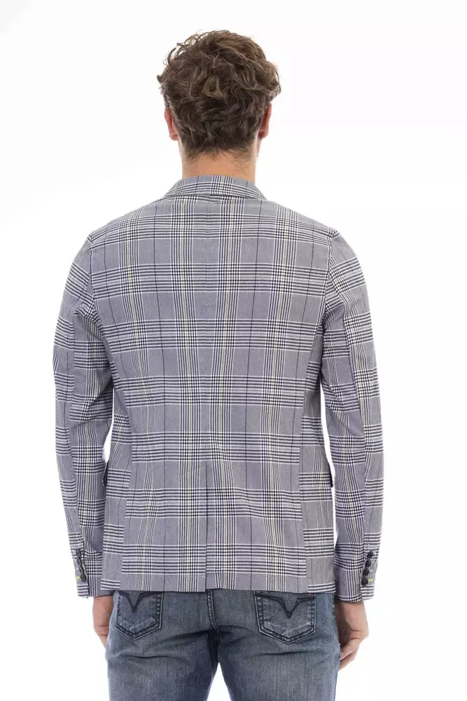 Elegant Blue Fabric Jacket with Classic Appeal sold by Louxly product image thumbnail 3