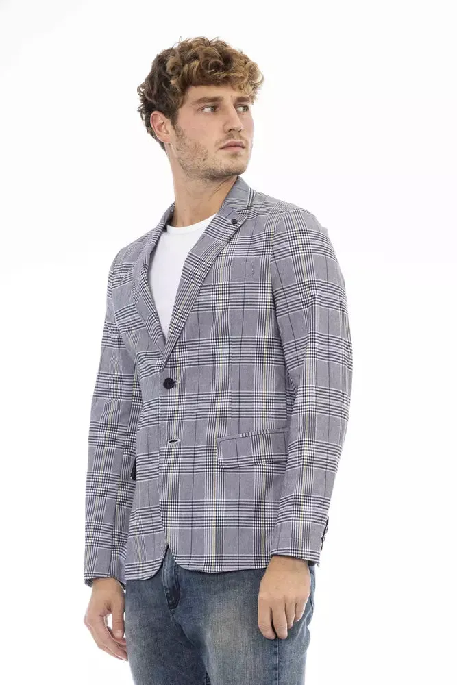 Elegant Blue Fabric Jacket with Classic Appeal sold by Louxly product image thumbnail 2