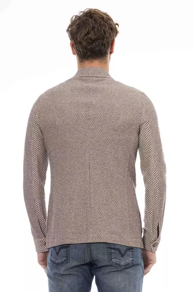 Elegant Beige Fabric Jacket for Men sold by Louxly product image thumbnail 3