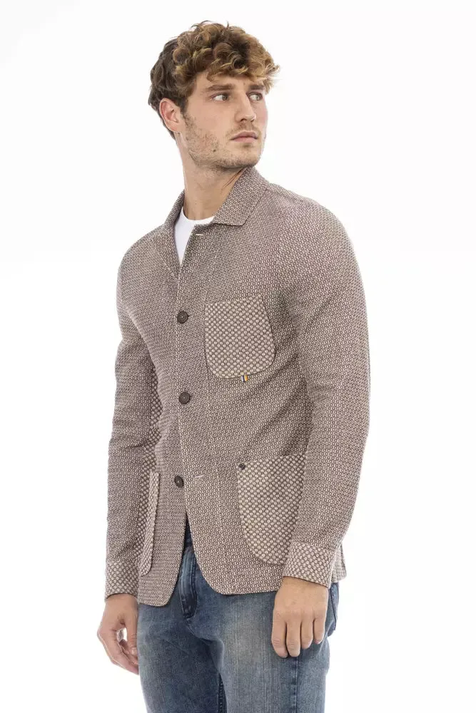 Elegant Beige Fabric Jacket for Men sold by Louxly product image thumbnail 2