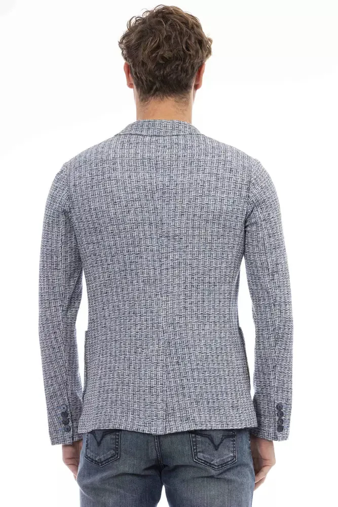 Elegant Cotton-Linen Blend Blue Jacket sold by Louxly product image thumbnail 3