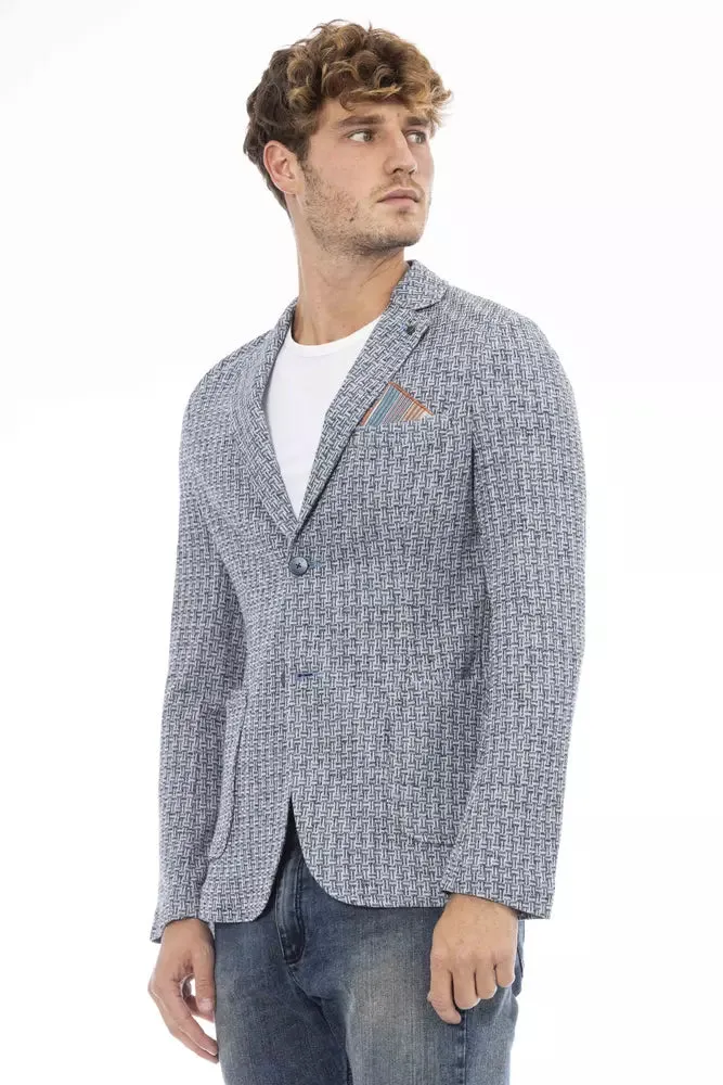 Elegant Cotton-Linen Blend Blue Jacket sold by Louxly product image thumbnail 2