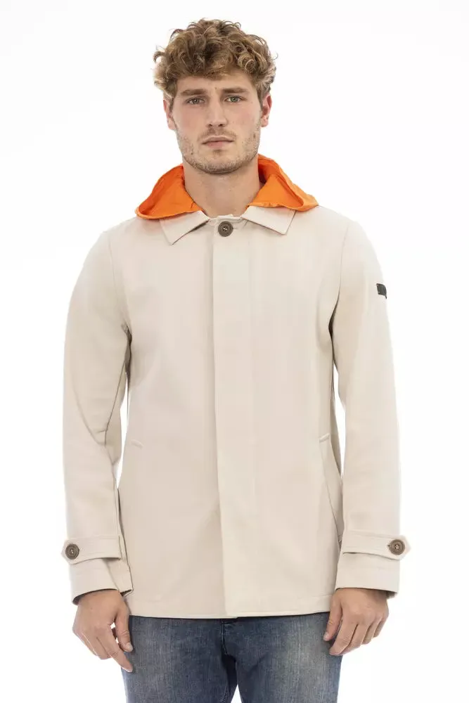 Beige Waterproof Hooded Jacket with Backpack Braces sold by Louxly