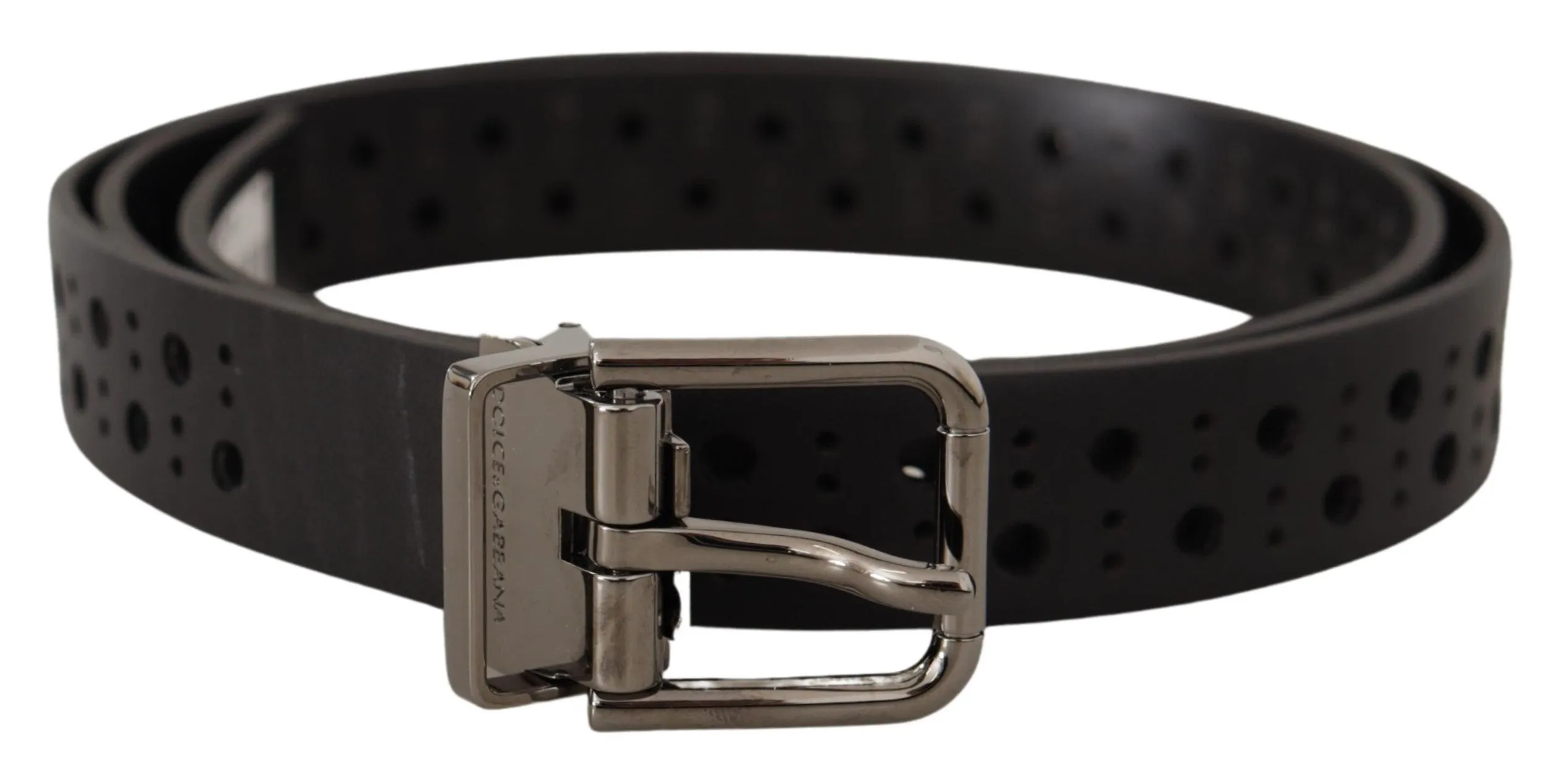 Elegant Black Leather Belt with Metal Buckle sold by Louxly