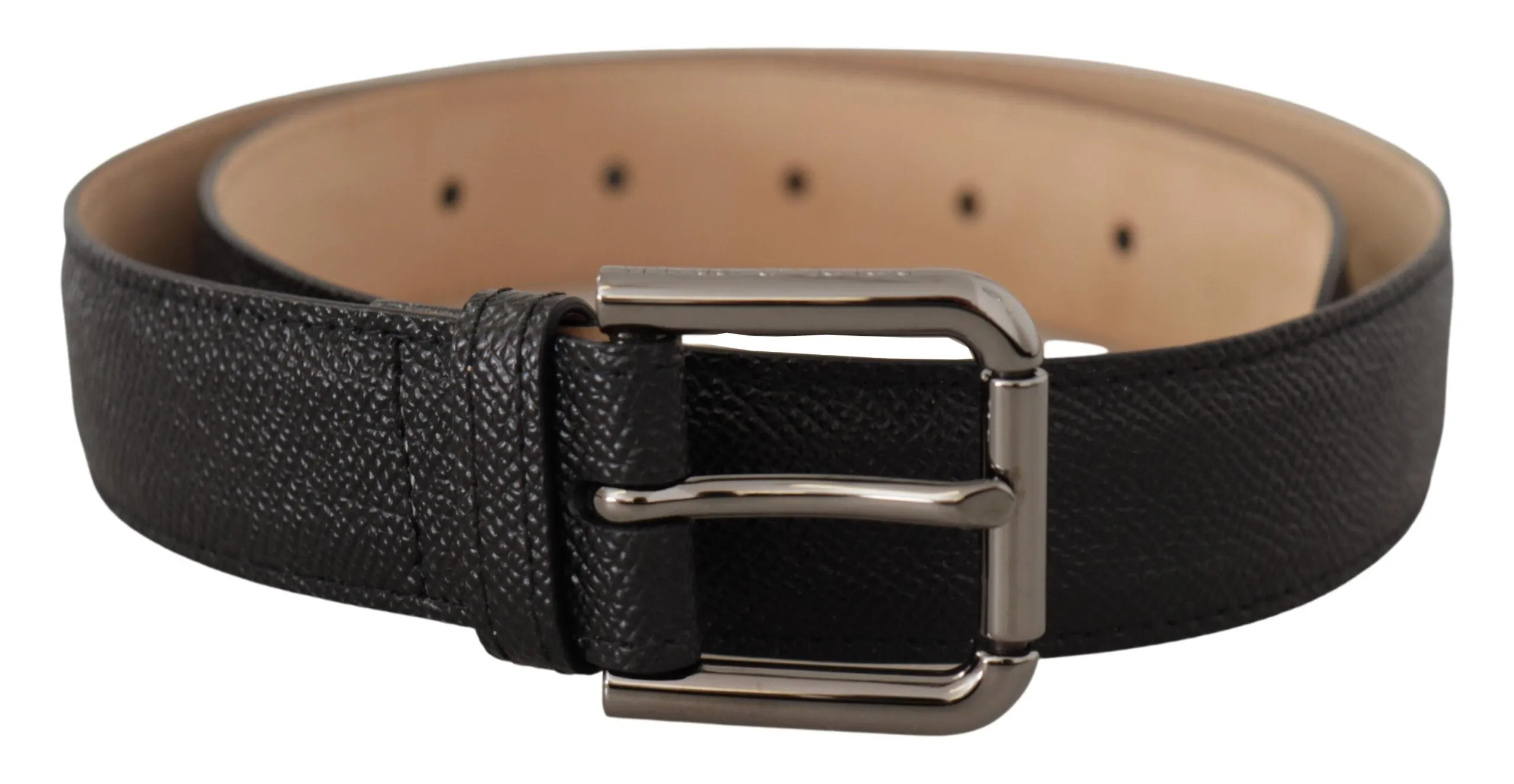 Elegant Black Leather Belt with Metal Buckle sold by Louxly
