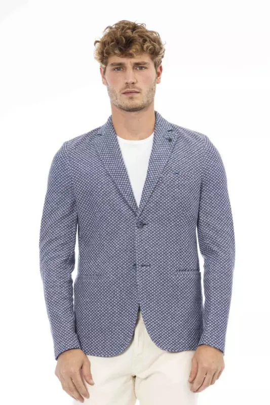 Chic Cotton-Linen Blend Blue Jacket sold by Louxly