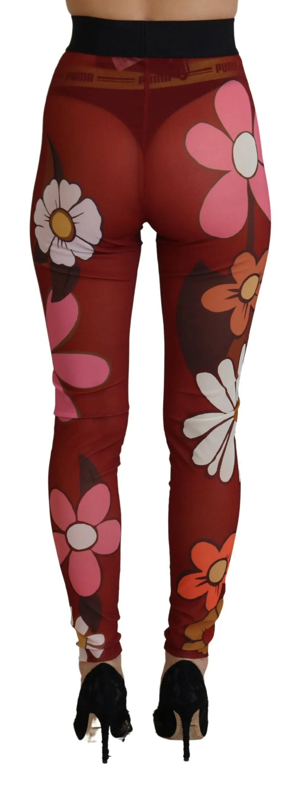 Floral Red High Waist Leggings sold by Louxly product image thumbnail 3