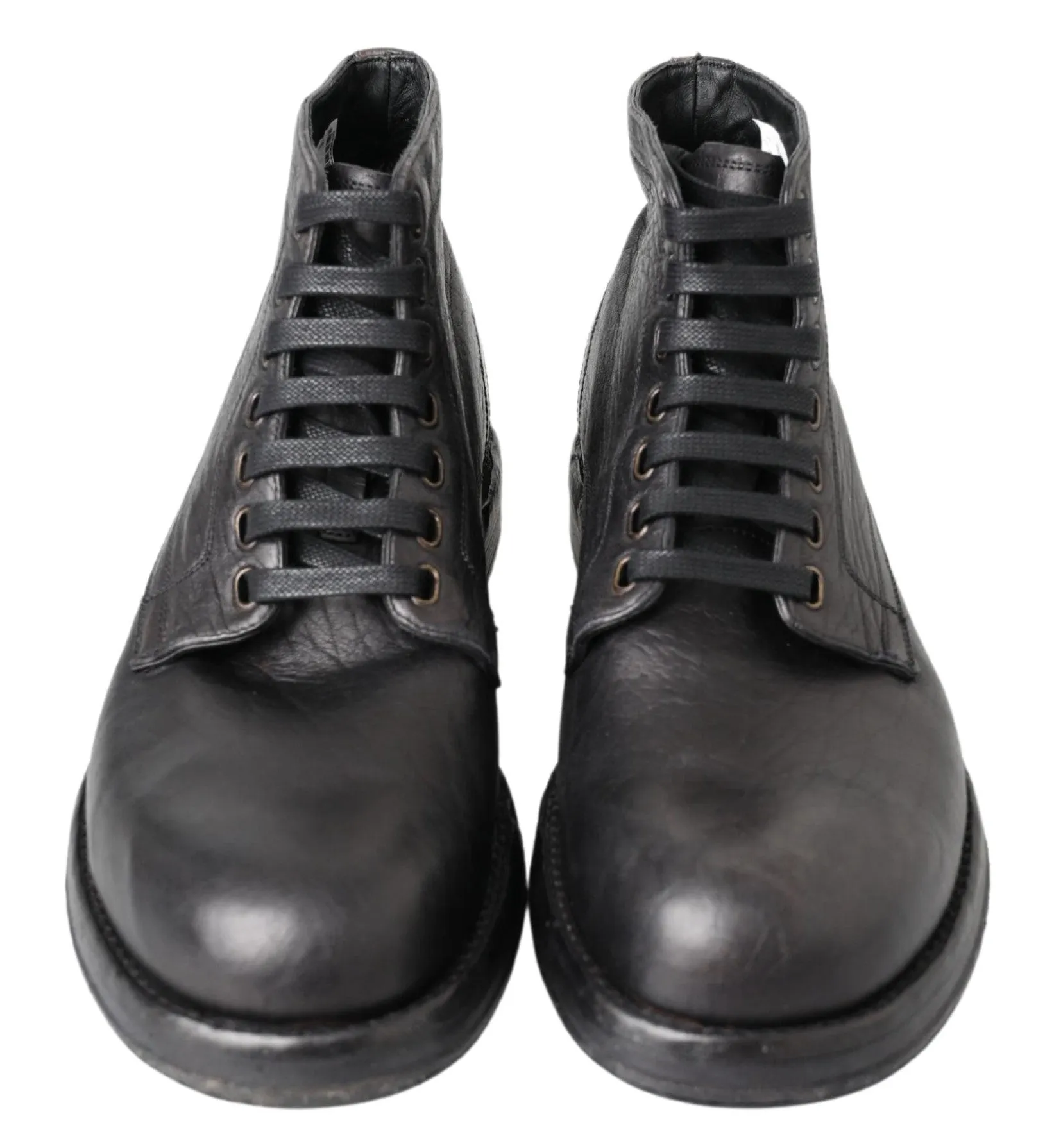 Equisite Black Lace-Up Leather Boots sold by Louxly product image thumbnail 5