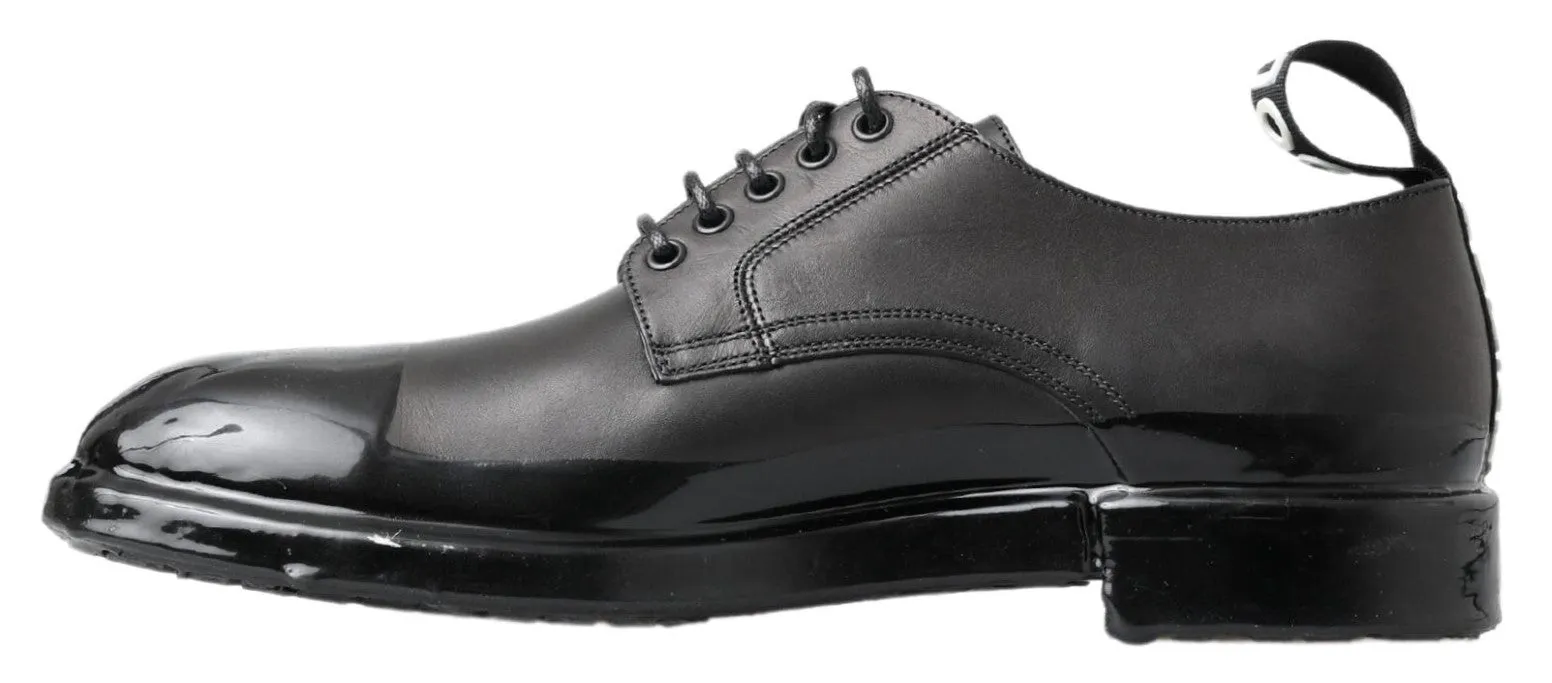 Elegant Derby Lace-Up Leather Shoes in Black sold by Louxly product image thumbnail 2