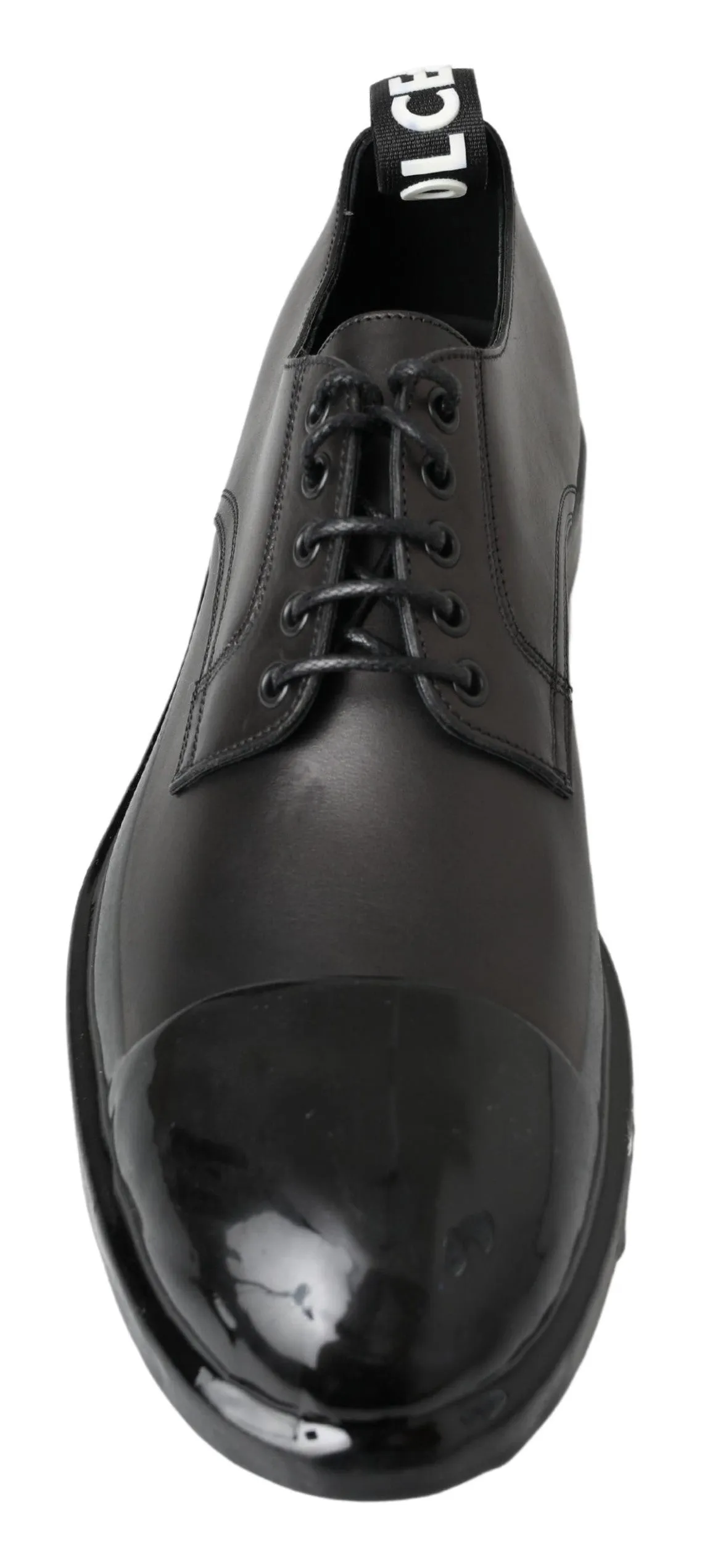 Elegant Derby Lace-Up Leather Shoes in Black sold by Louxly product image thumbnail 4
