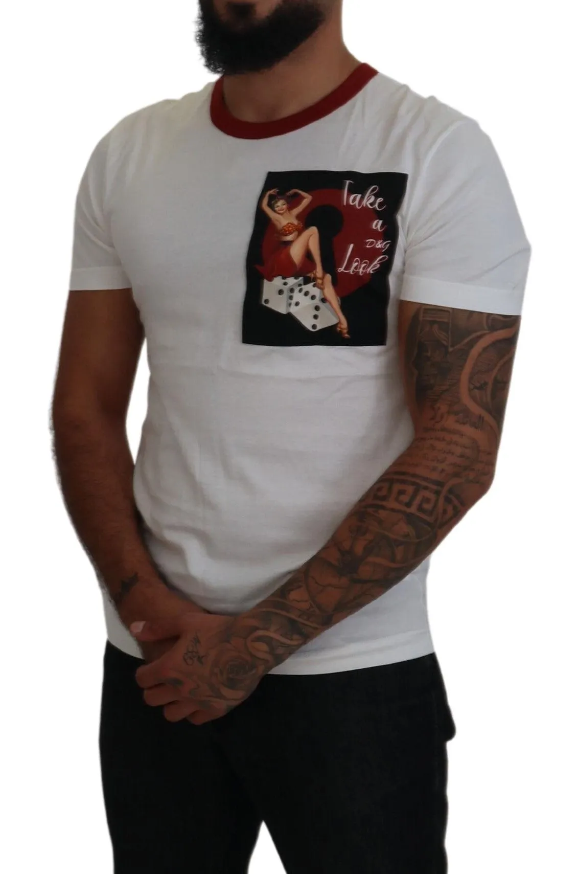 Elegant White Crewneck Cotton T-Shirt sold by Louxly product image thumbnail 5