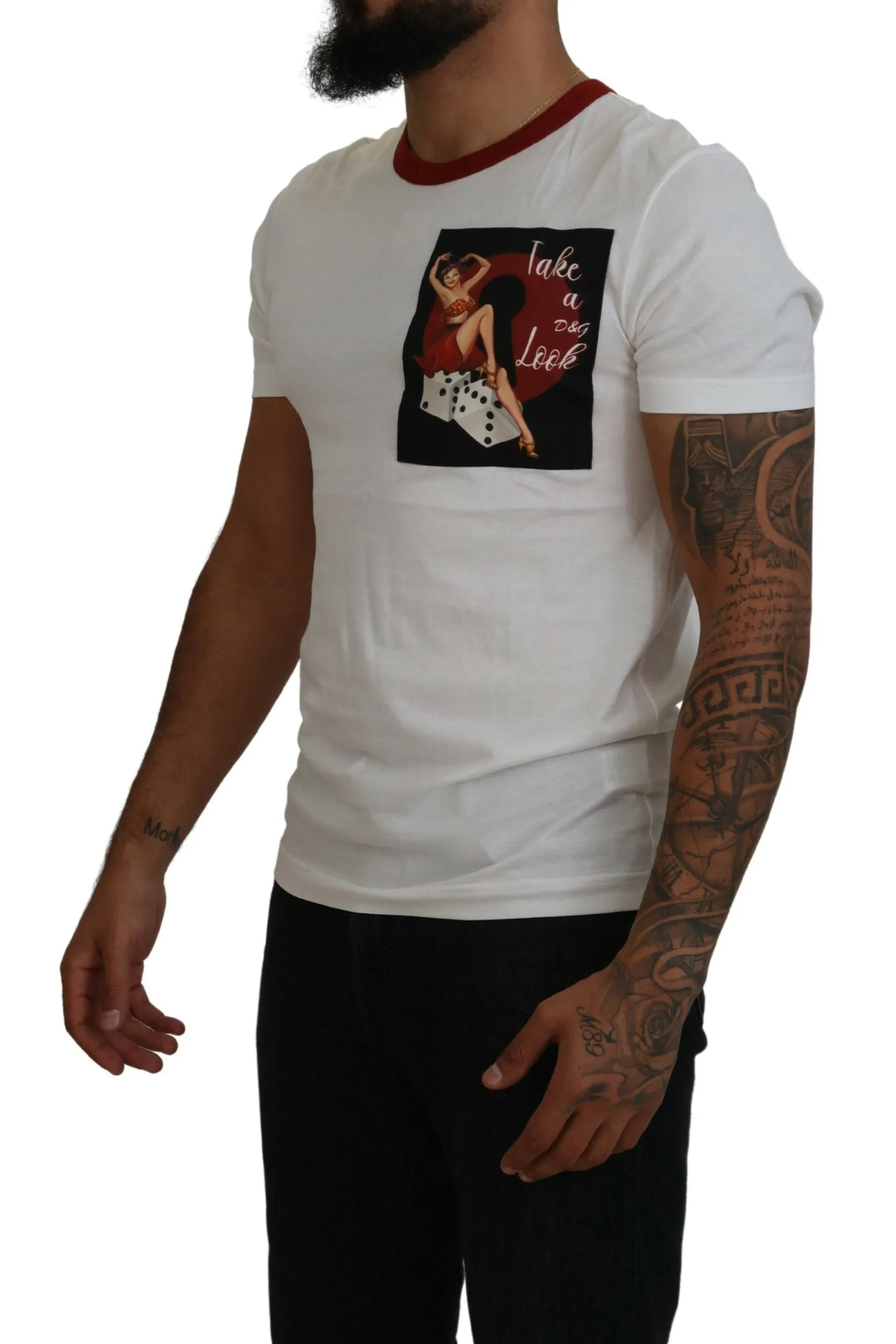 Elegant White Crewneck Cotton T-Shirt sold by Louxly product image thumbnail 2
