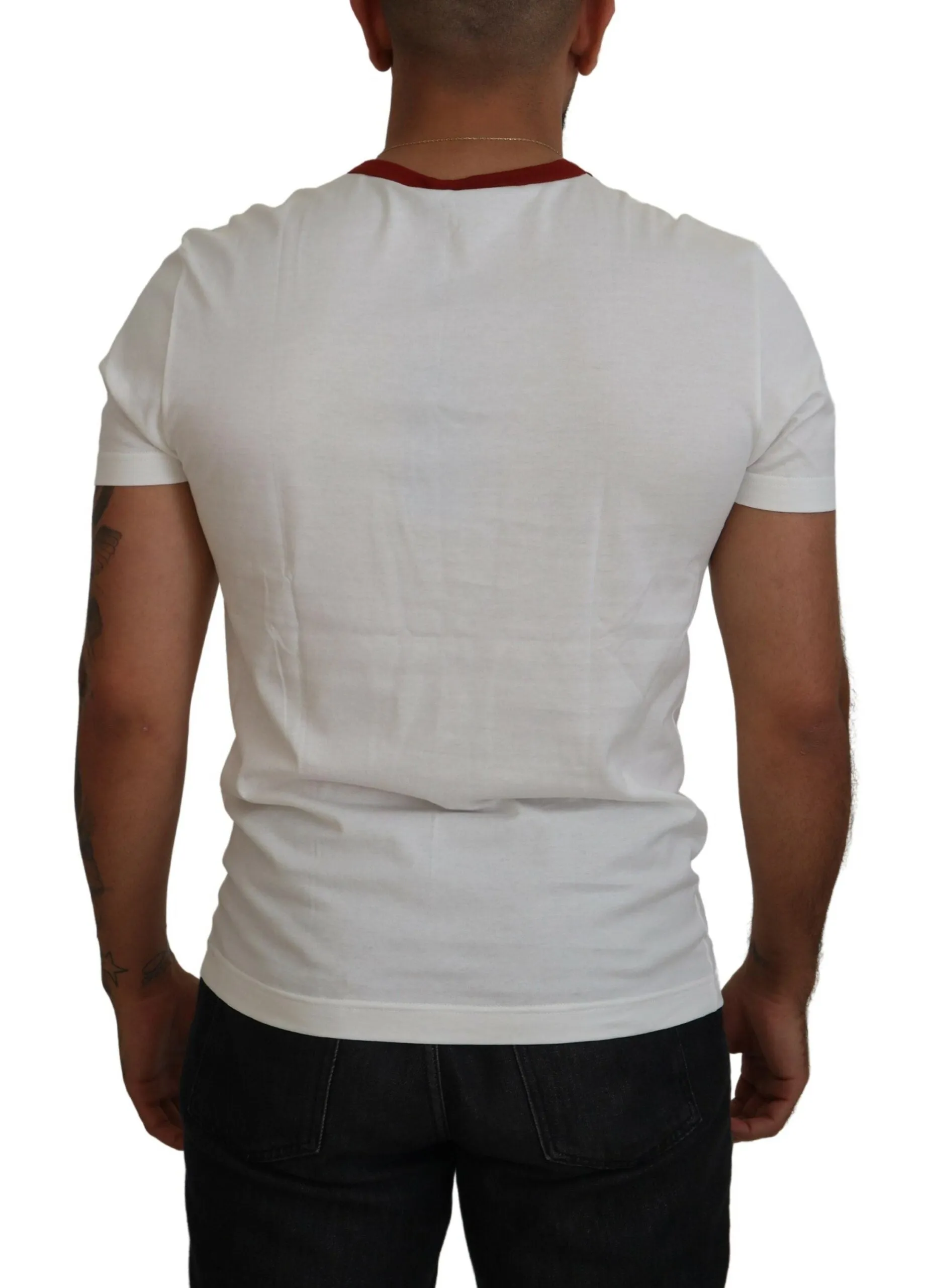Elegant White Crewneck Cotton T-Shirt sold by Louxly product image thumbnail 3