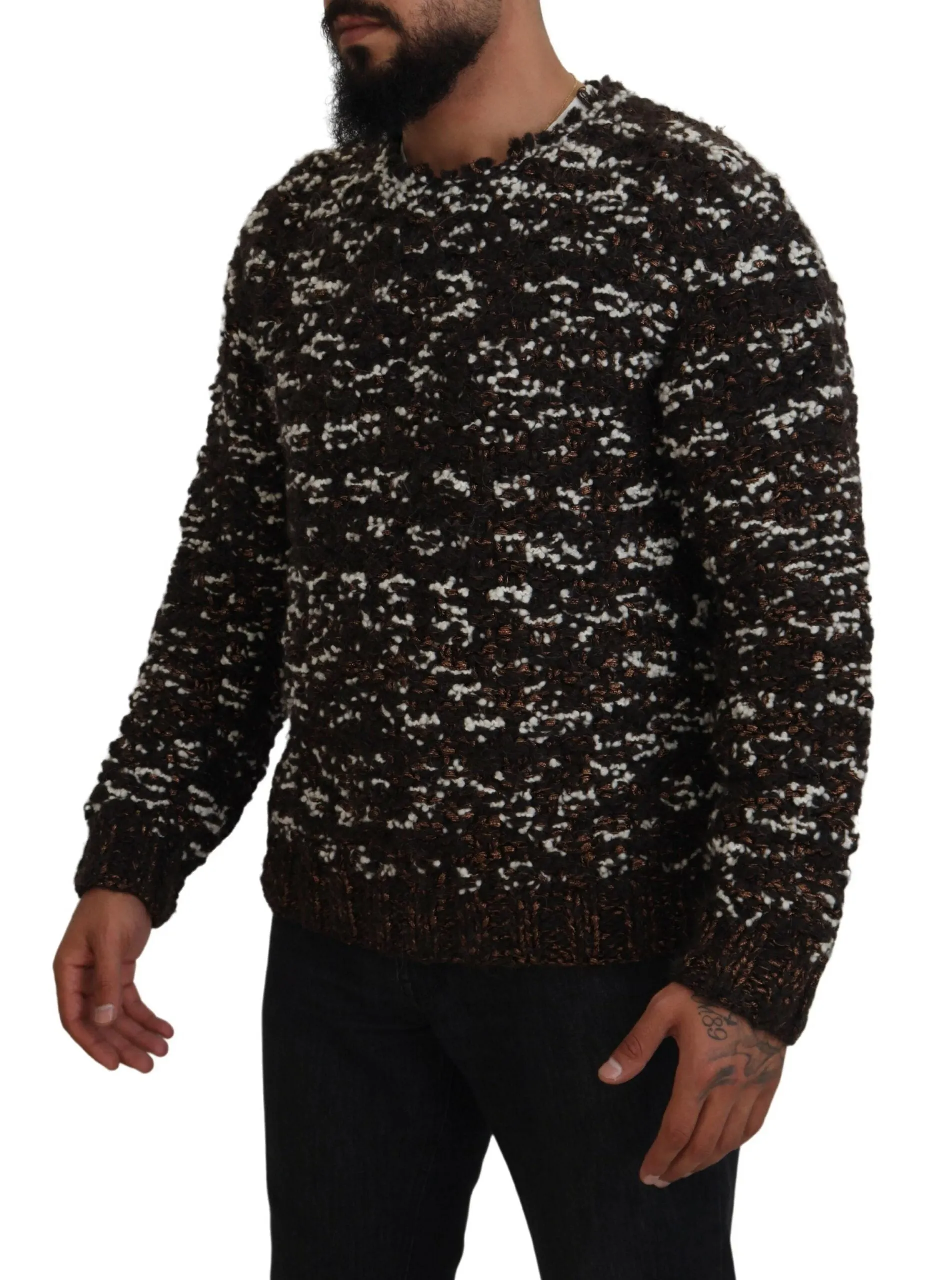 Elegant Bronze Knit Pullover Sweater sold by Louxly product image thumbnail 2